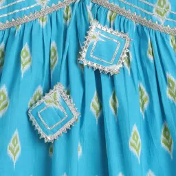 The Magic Wand Kids Blue Cotton Printed Kurta Set image 4