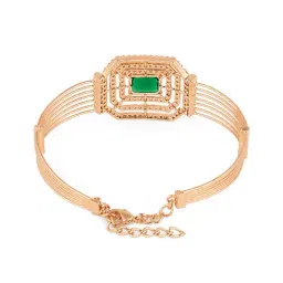 Zaveri Pearls Green Dazzling Cubic Zirconia Contemporary Bangle Style Kada Bracelet-ZPFK18326 image 3