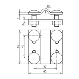 DEHN Cross Units with Truss Head Screws 8-10/30 mm Range Galvanized Iron, 318205 image 2