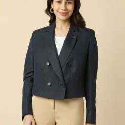 Allen Solly Navy Regular Fit Blazer-picture-26
