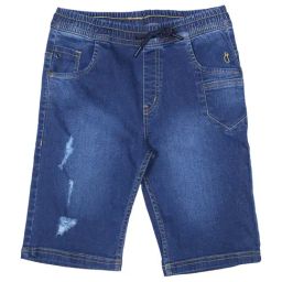 Gini & Jony Boys Blue Cotton Washed Bermudas-picture-46