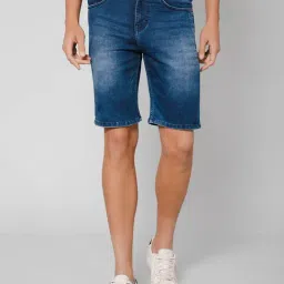 Cantabil Blue Regular Fit Denim Shorts-image-37