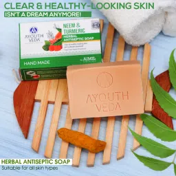 Ayouthveda Neem and Turmeric Herbal Soap Daily Bathing Soap with Natural fragrance image 3