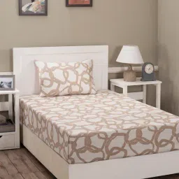 Maspar Pink 210 TC Cotton Single Bed Sheet with 1 Pillow Cover-image-84