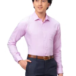 Park Avenue Cool Red Cotton Slim Fit Texture Shirt image 4