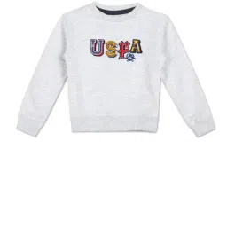 U.S. Polo Assn. Kids Grey Embroidered Full Sleeves Sweatshirt-image-5