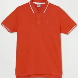 Fame Forever by Lifestyle Kids Coral Red Cotton Regular Fit Polo T-Shirt-picture-30