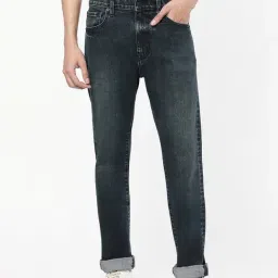 Passion Dark Blue Regular Fit Lightly Washed Jeans-image-5