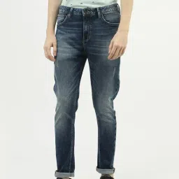 United Colors of Benetton Blue Cotton Carrot Fit Distressed Jeans-picture-35