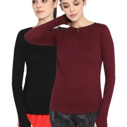 Appulse Black & Maroon Cotton T-Shirt - Pack of 2-picture-41