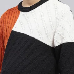 Monte Carlo Boys Rust & Black Wool Blend Self Sweater image 4