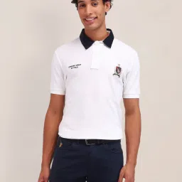 U.S. Polo Assn. White Cotton Slim Fit Polo T-Shirt image 4