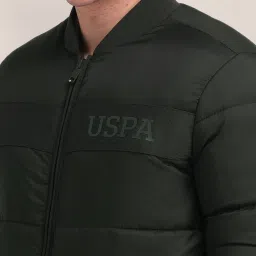 U.S. Polo Assn. Green Regular Fit Quilted Bomber Jacket image 4