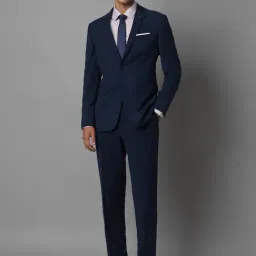 Louis Philippe Navy Slim Fit Checks Two Piece Suit-picture-16