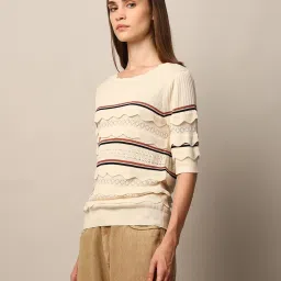 Only Cream Striped Top image 4