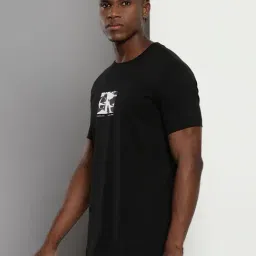 Calvin Klein Black Cotton Slim Fit Logo Printed T-Shirt image 3