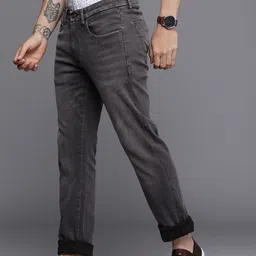 Louis Philippe Jeans Men Grey Slim Fit Low-Rise Light Fade Stretchable Jeans image 5