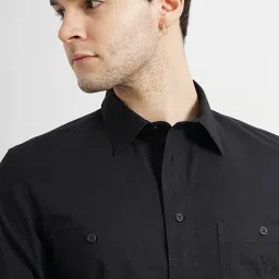 celio celio* Black Regular Fit Cotton Shirt image 4