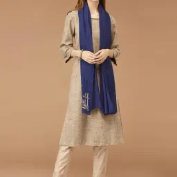 Fabindia Blue Embroidered Stole-picture-32