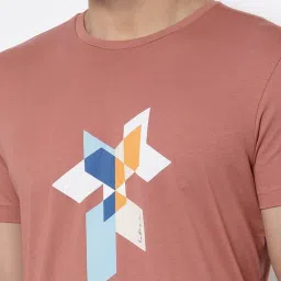 Red Tape Pale Pink Cotton Regular Fit Printed T-Shirt image 4