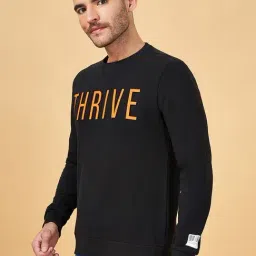 People by Pantaloons Black Regular Fit Printed Sweatshirt image 3