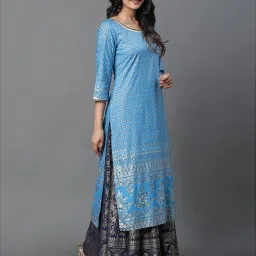 Aurelia Blue Regular Fit Printed Kurta image 4