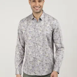 Dragon Hill Lite Purple Cotton Slim Fit Printed Shirt-image-16