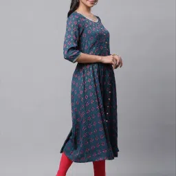 Aurelia Blue Printed Kurta and Pant Set With Dupatta image 4