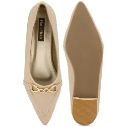 Flat N Heels Women's Beige Falt Ballets image 4