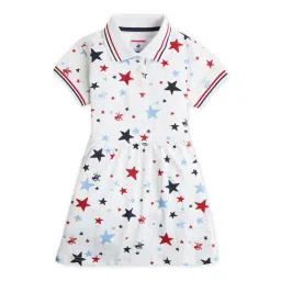 Beverly Hills Polo Club Kids White Printed Polo Dress-image-76