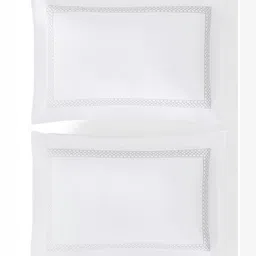 SANSAAR A DDECOR BRAND LIVE CONSCIOUSLY White Geometric King Bedsheet with 2 Pillow Covers-picture-20