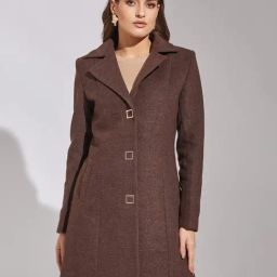 Latin Quarters Brown Polyester Regular Fit Coat-picture-6