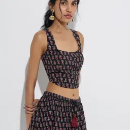 Bombay Paisley by Westside Black Paisley Pattern Cotton Top-picture-17