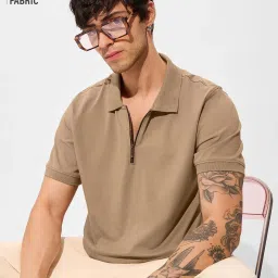 The Souled Store Brown Cotton Lycra Regular Fit T-Shirt image 4
