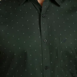 Allen Solly Green Cotton Slim Fit Printed Shirt image 4