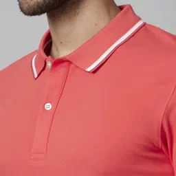 celio celio* Dark Pink Regular Fit Polo T-Shirt image 4