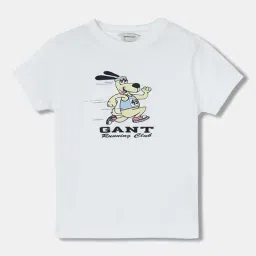 Gant Kids White Cotton Printed T-Shirt-image-33