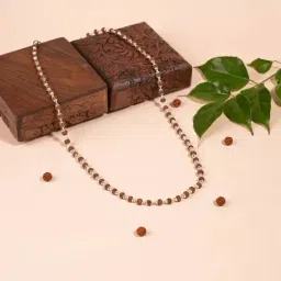 Touch925 Silver Rudraksha Harmony Necklace for Men-image-16