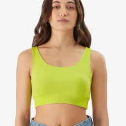 The Souled Store Green Cotton Striped Bralette-image-39