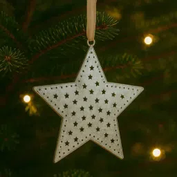 Westside Home White Metal Star Hanging Christmas Decoration-picture-22