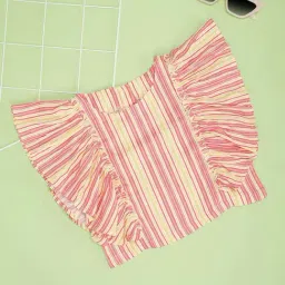 Pantaloons Junior Girls Barely Pink Striped Casual Tops & Tees-picture-26