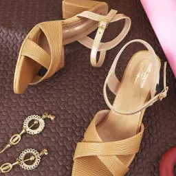 Pelle Albero Women's Camel Ankle Strap Sandals-picture-22