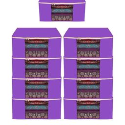 AMAK INC Purple Fabric Multi-Utility Wardrobe Organisers-picture-38