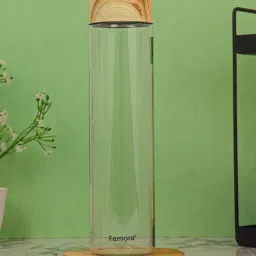 Femora Transprent Borosilicate Glass Water Bottle With Marble Lid (1 L) - Set of 2-picture-37