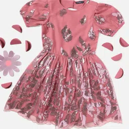 Allen Solly Junior Pink Embellished Frock-picture-41