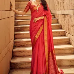 Elora Pink Printed Saree With Unstitched Blouse-image-45
