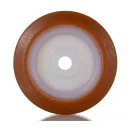LAG Orange, White Polyurethane Abrasion Resistant, Hygienic, Laceration Resistant, Non-Marking Trolley Wheel, 120 Kg, 4520 image 3