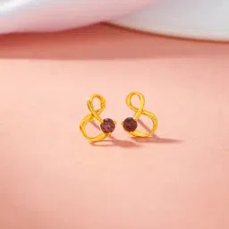 P.N.Gadgil Jewellers 18K Eternal Garnet Hoop & Huggie Gold Earring for Kids-picture-18