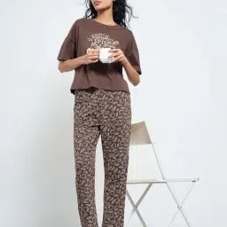 Dreamz By Pantaloons Brown Comfort Fit Printed Pyjamas image 5