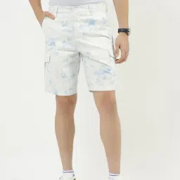 United Colors Of Benetton White Regular Fit Printed Cargo Shorts-picture-29